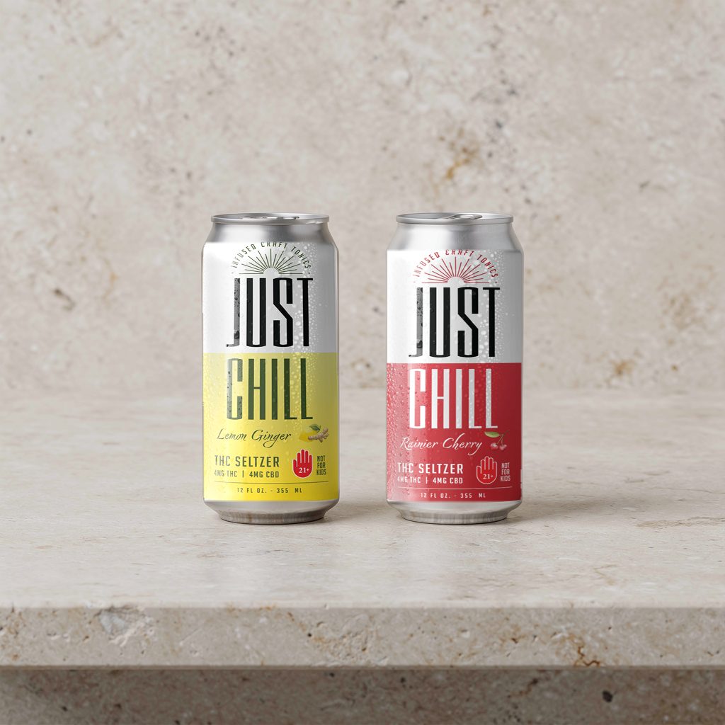 Just Chill Lemon Ginger and Rainier Cherry cans